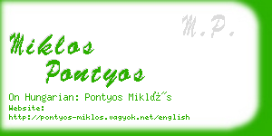 miklos pontyos business card